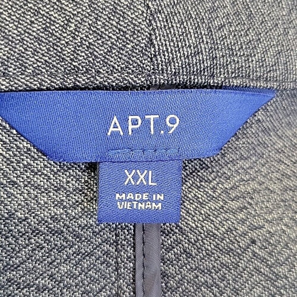 Apt 9 New Womens Jacket Size XXL Open Front Blue Heather Pockets - Picture 5 of 9